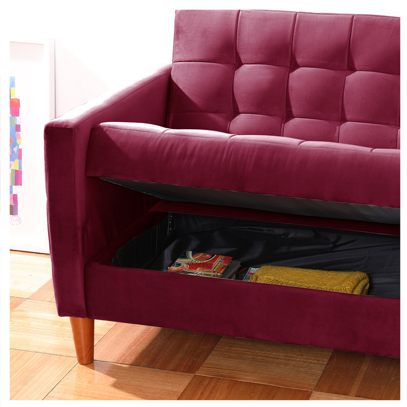 FUTON LATAM HOME GENOVA 3 CUERPOS BURDEO TELA VELVET - 5
