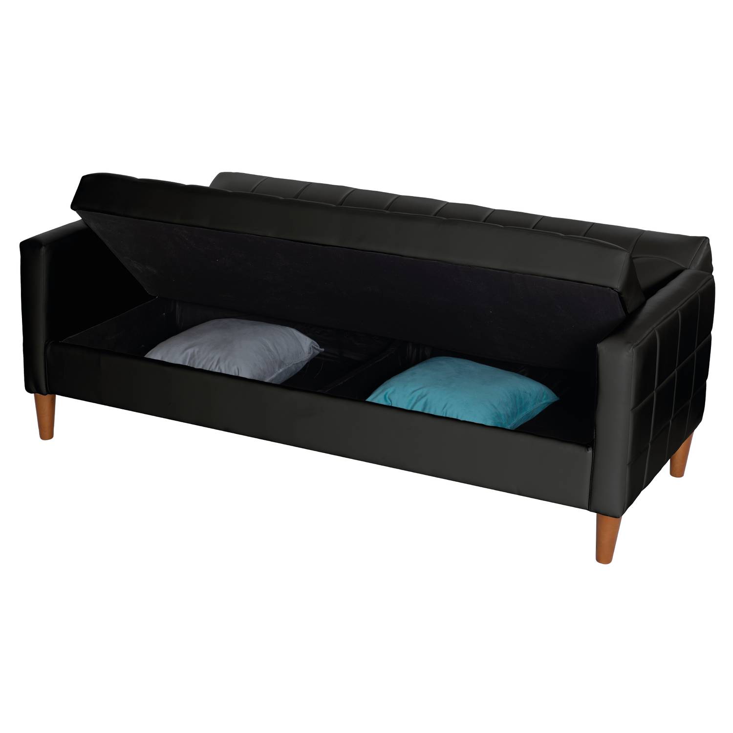 FUTON LATAM HOME GENOVA 3 CUERPOS NEGRO PU - 5