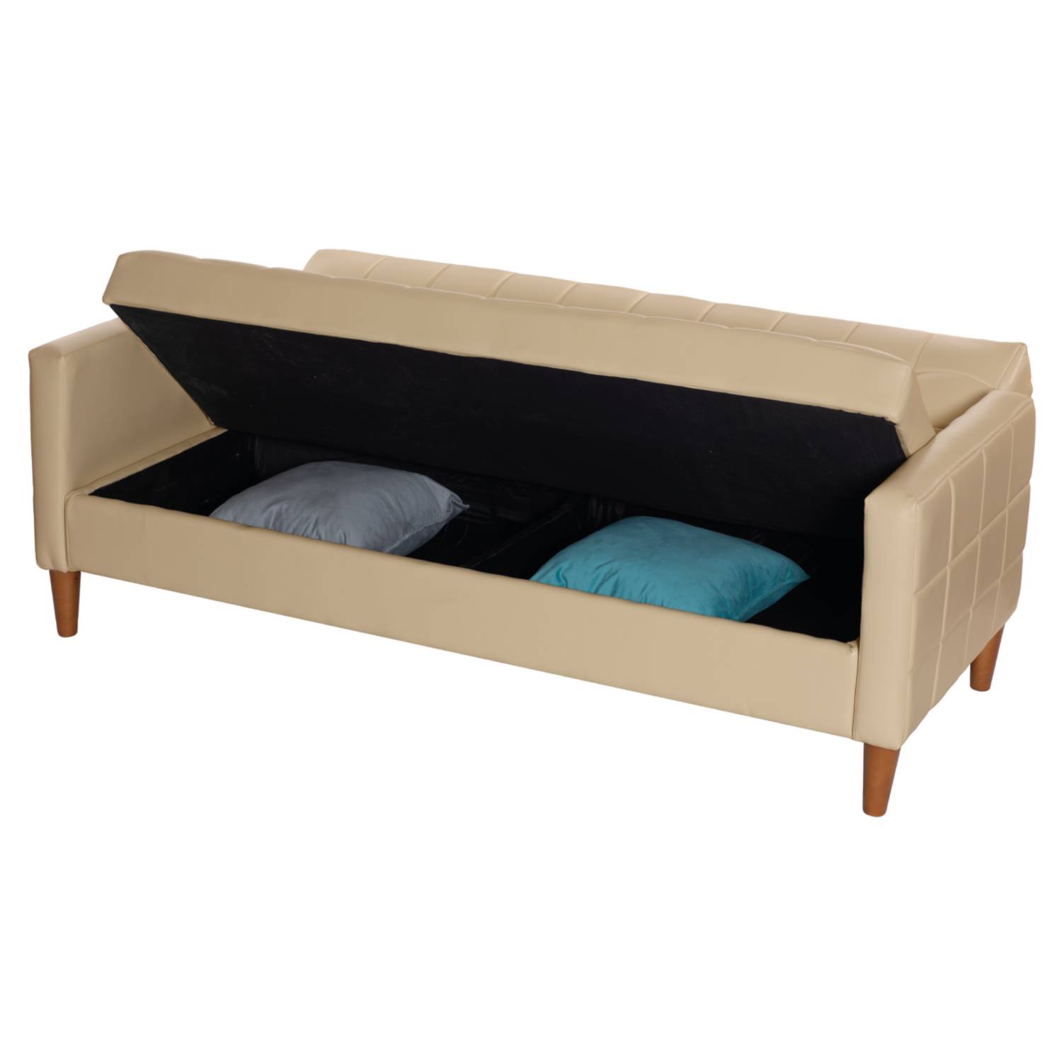 FUTON LATAM HOME GENOVA 3 CUERPOS BEIGE PU - 5