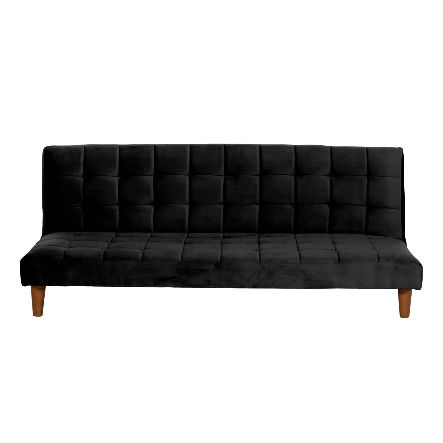 FUTON LATAM HOME TURIN 3 CUERPOS NEGRO TELA VELVET - 1