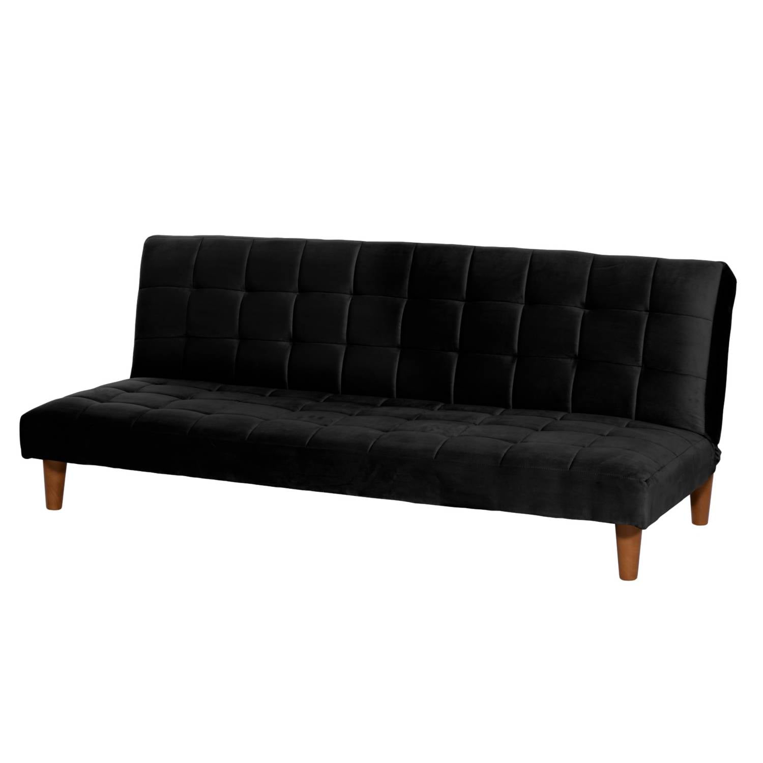 FUTON LATAM HOME TURIN 3 CUERPOS NEGRO TELA VELVET - 2
