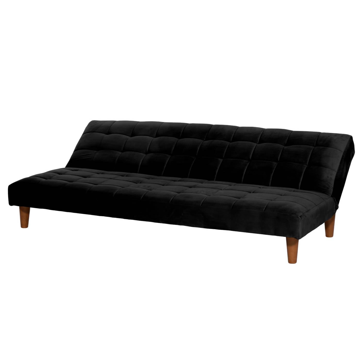 FUTON LATAM HOME TURIN 3 CUERPOS NEGRO TELA VELVET - 3