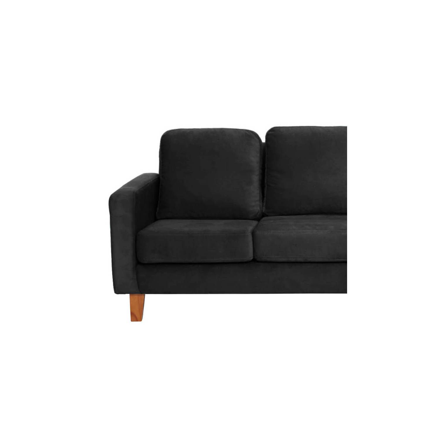SOFA LATAM HOME VENECIA 3 CUERPOS NEGRO TELA VELVET - 3