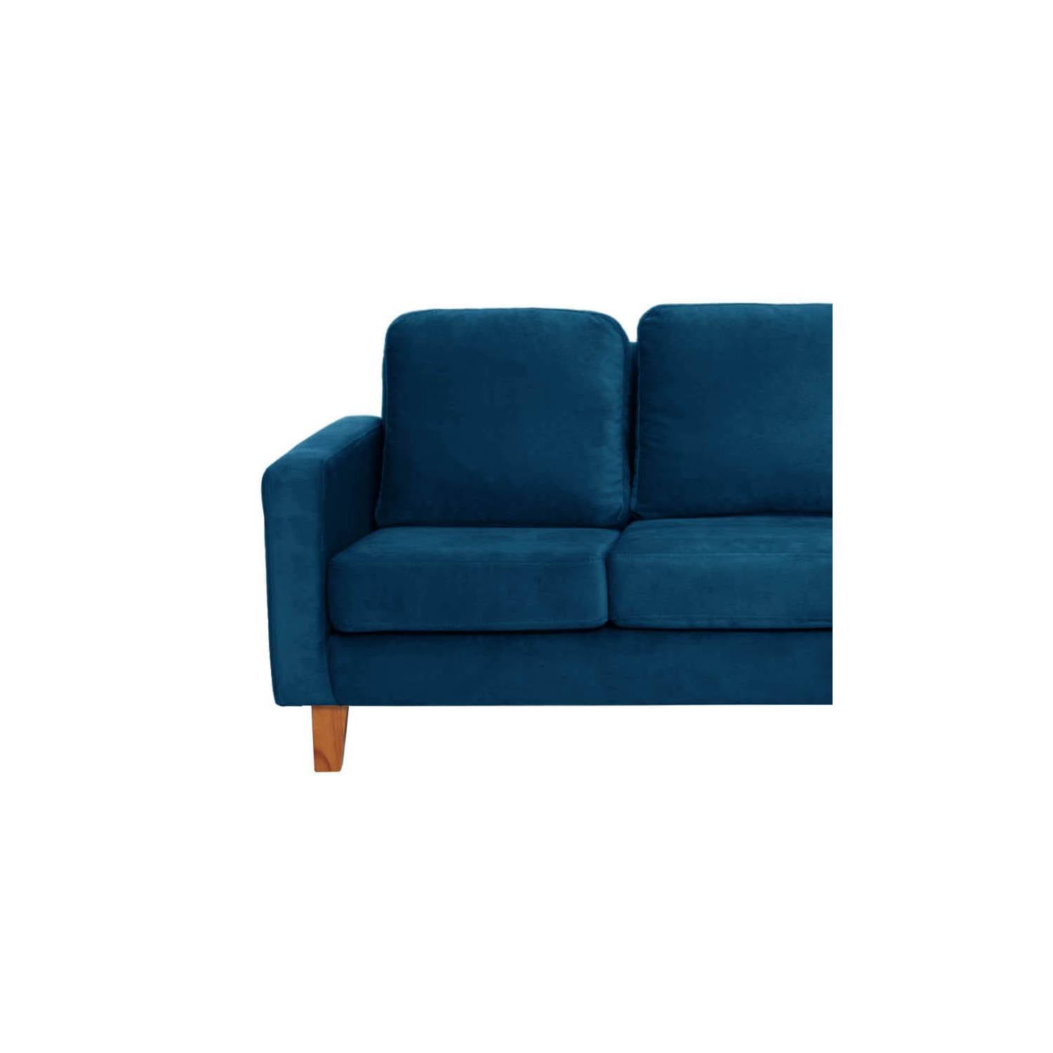 SOFA LATAM HOME VENECIA 3 CUERPOS AZUL PETROLEO TELA VELVET - 3