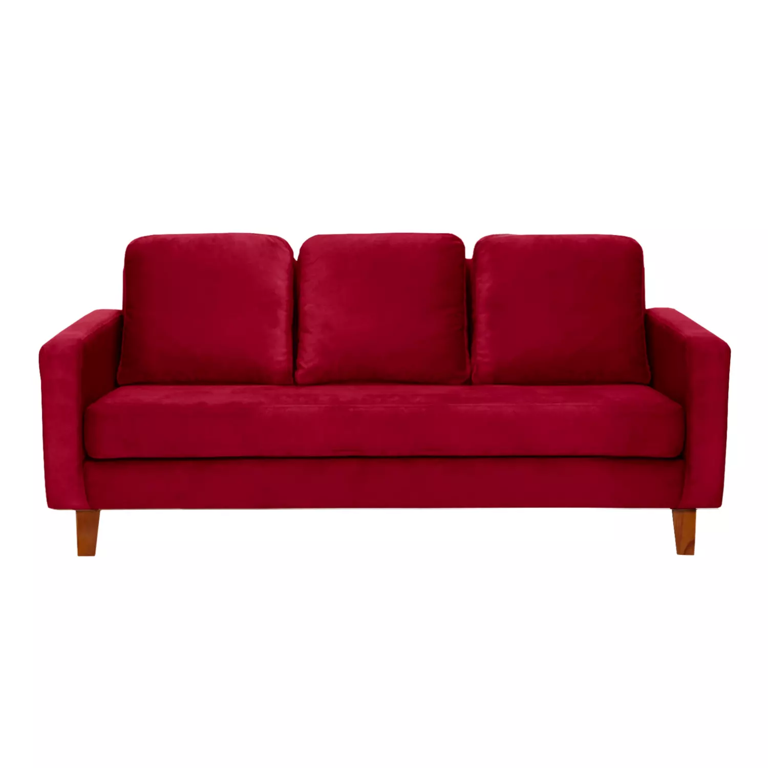 SOFA VENECIA 3C TELA VELVET ROJO - 1