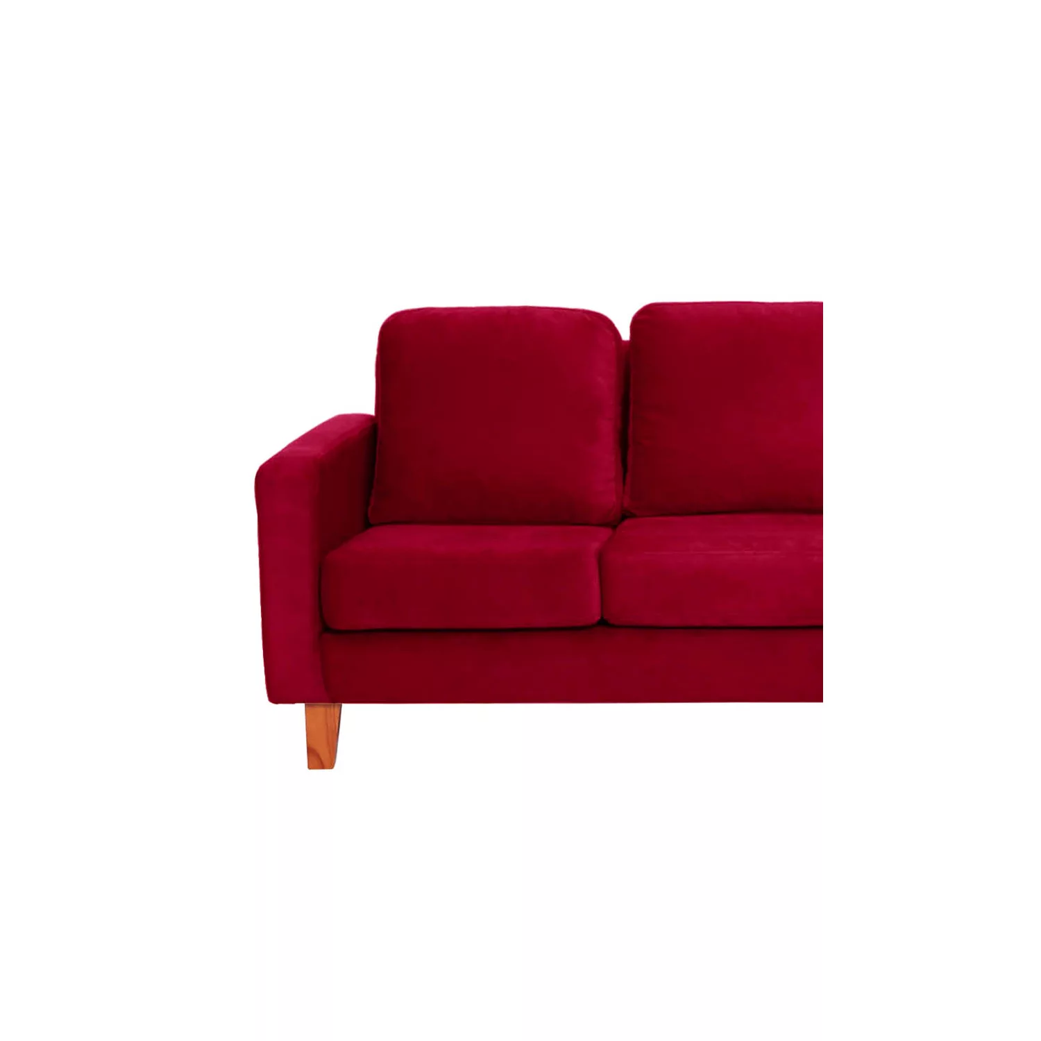 SOFA VENECIA 3C TELA VELVET ROJO - 3