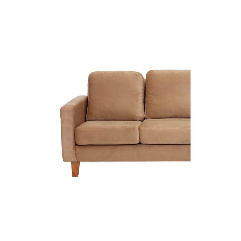 SOFA LATAM HOME VENECIA 3 CUERPOS BEIGE TELA VELVET - 4