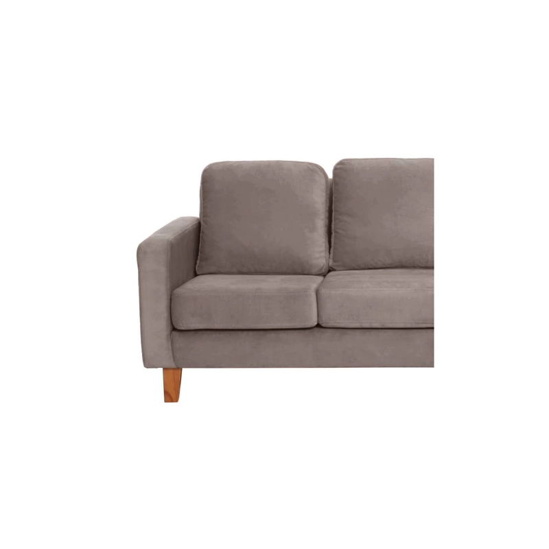 SOFA LATAM HOME VENECIA 3 CUERPOS GRIS TELA VELVET - 4