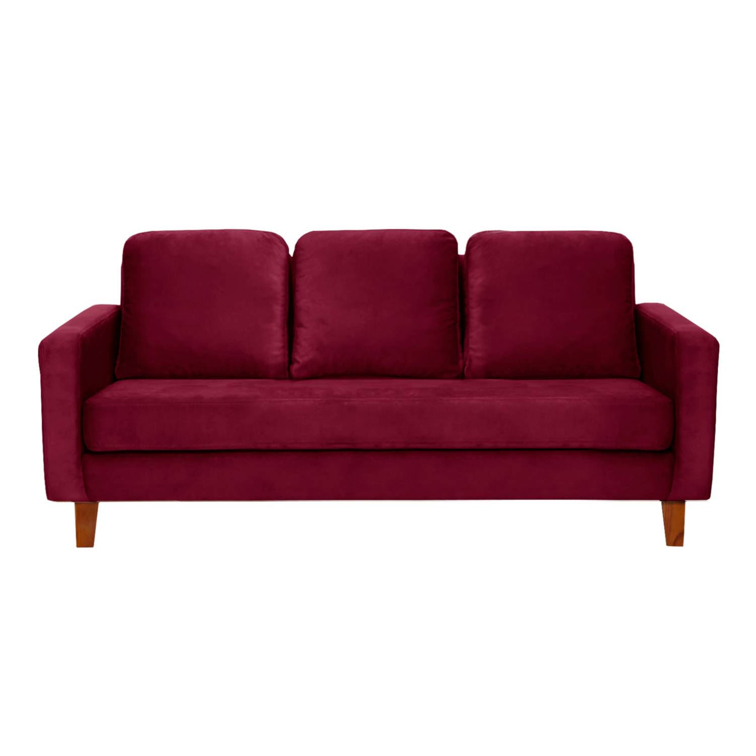 SOFA LATAM HOME VENECIA 3 CUERPOS BURDEO TELA VELVET - 1