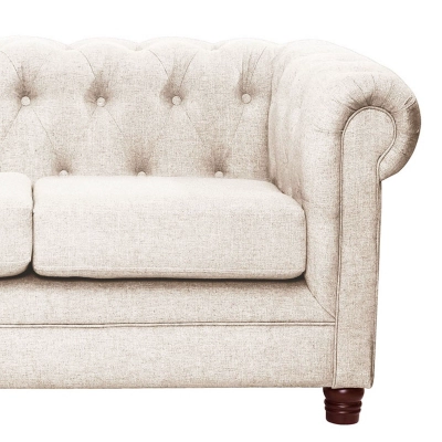 SOFA FLORENCIA 3C LINO EN COLOR BLANCO - 3