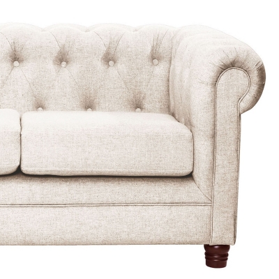 SOFA FLORENCIA 3C LINO EN COLOR BLANCO - 3