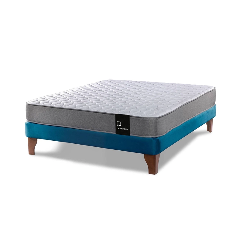 CAMA LATAM HOME ZEN BEST FULL TELA VELVET AZUL PETROLEO - 2