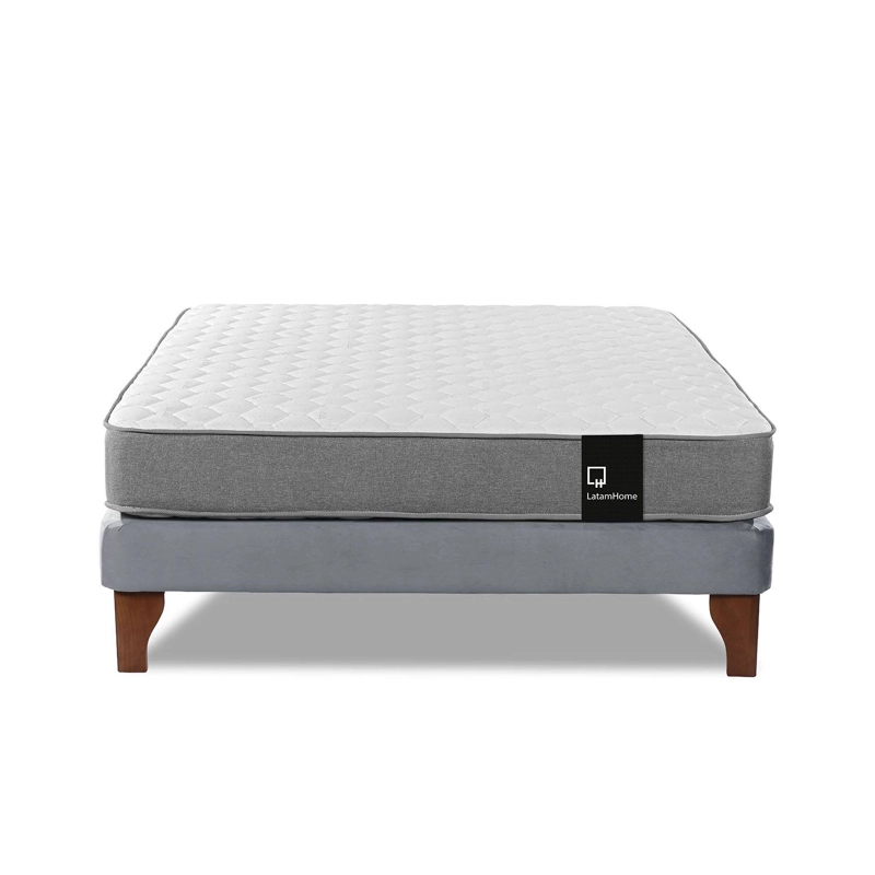 CAMA LATAM HOME ZEN BEST FULL TELA VELVET GRIS - 2