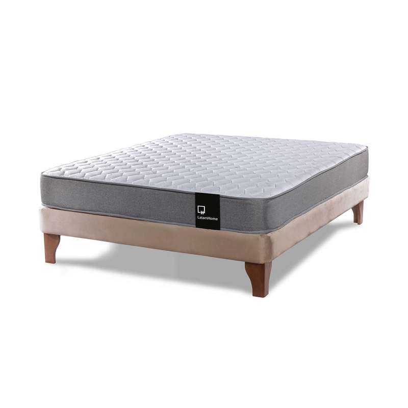 CAMA LATAM HOME ZEN BEST FULL TELA VELVET BEIGE - 2