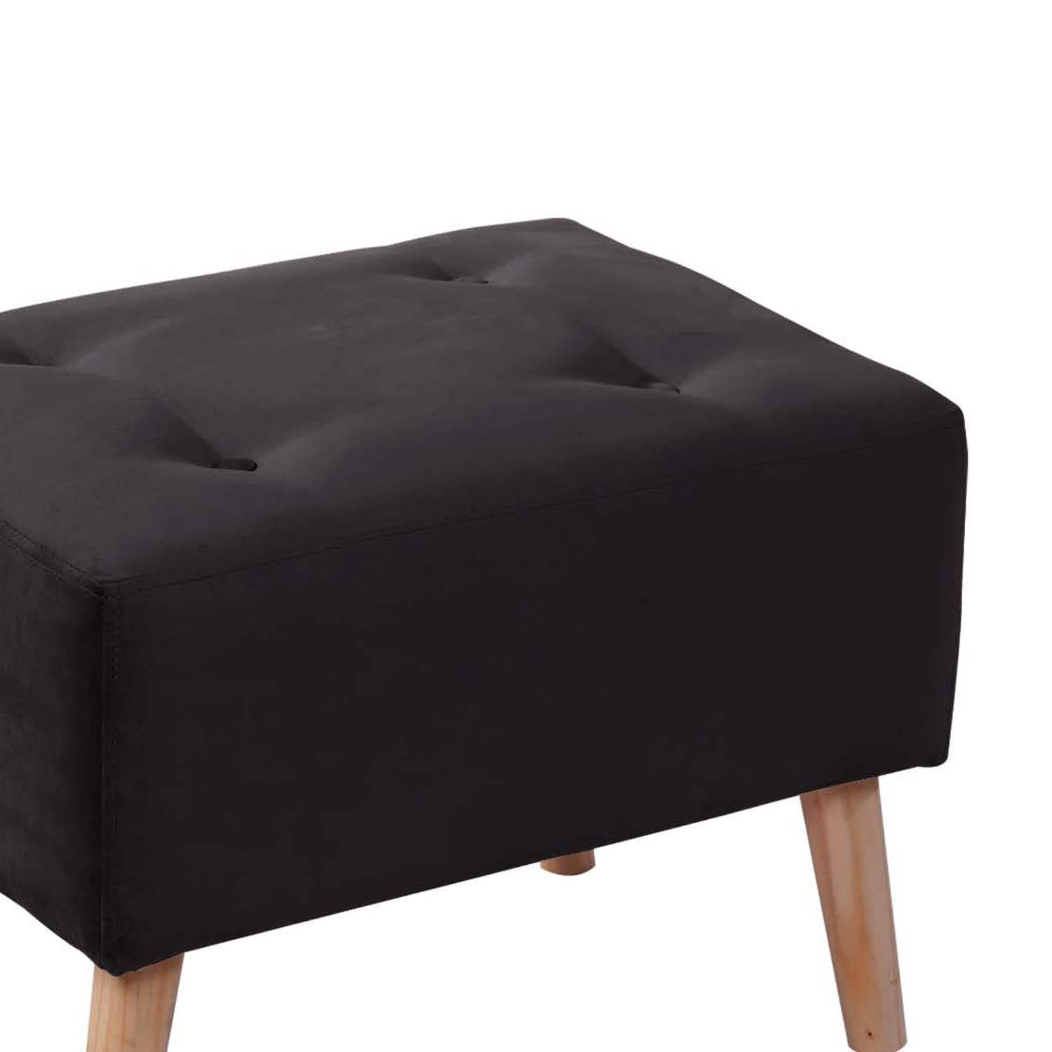 POUF LATAM HOME NIZA NEGRO TELA VELVET - 2