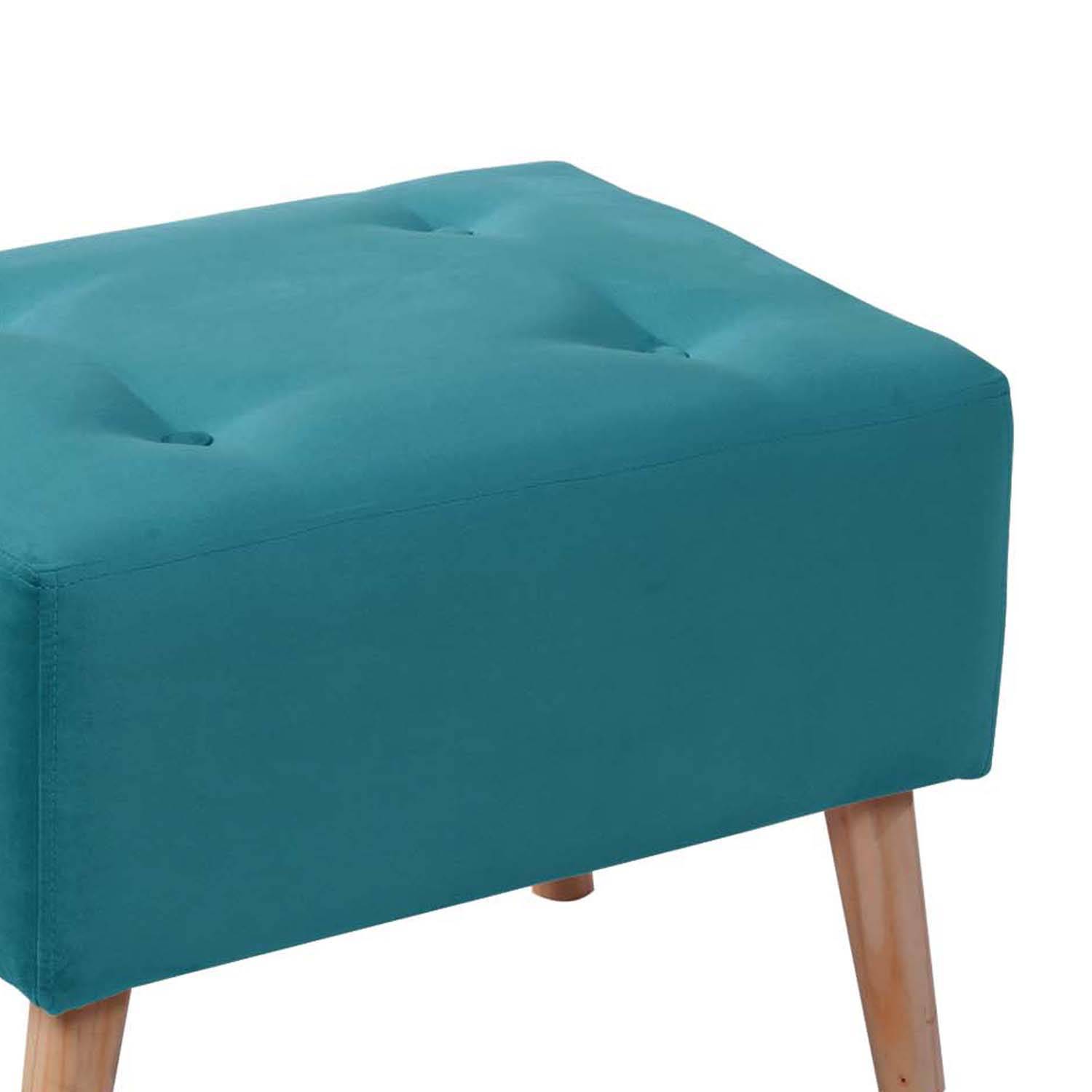 POUF LATAM HOME NIZA TURQUESA TELA VELVET - 2