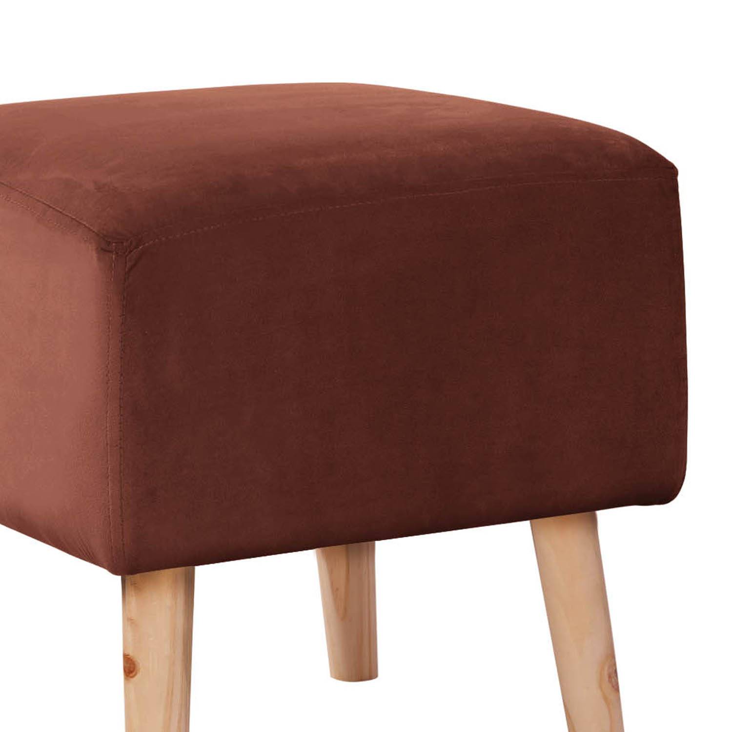 POUF LATAM HOME BURDEOS TELA VELVET CHOCOLATE - 2