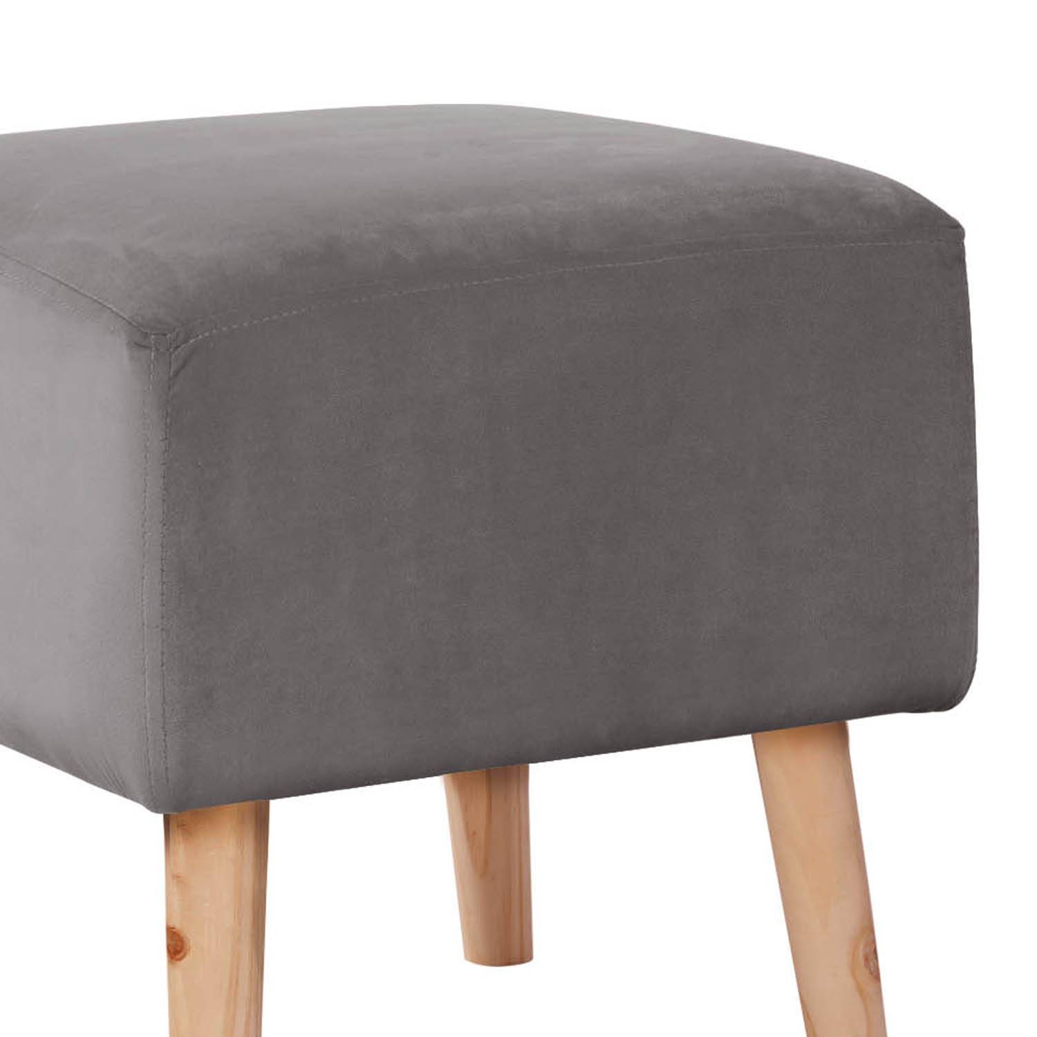 POUF LATAM HOME BURDEOS TELA VELVET GRIS - 2