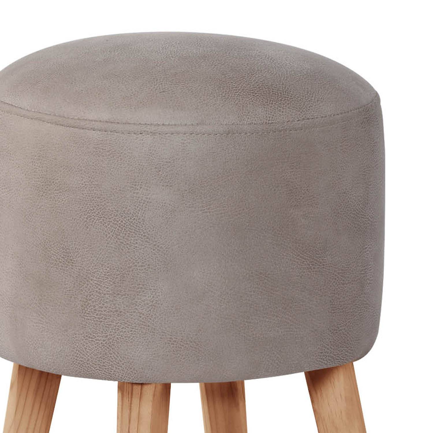 POUF LATAM HOME NANTES CUERO KENTUCKY GRIS - 2