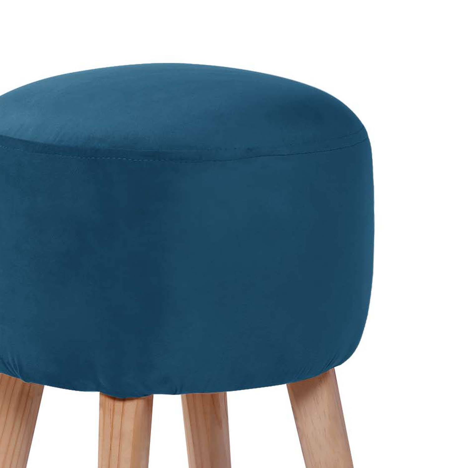 POUF LATAM HOME NANTES AZUL PETROLEO TELA VELVET - 2