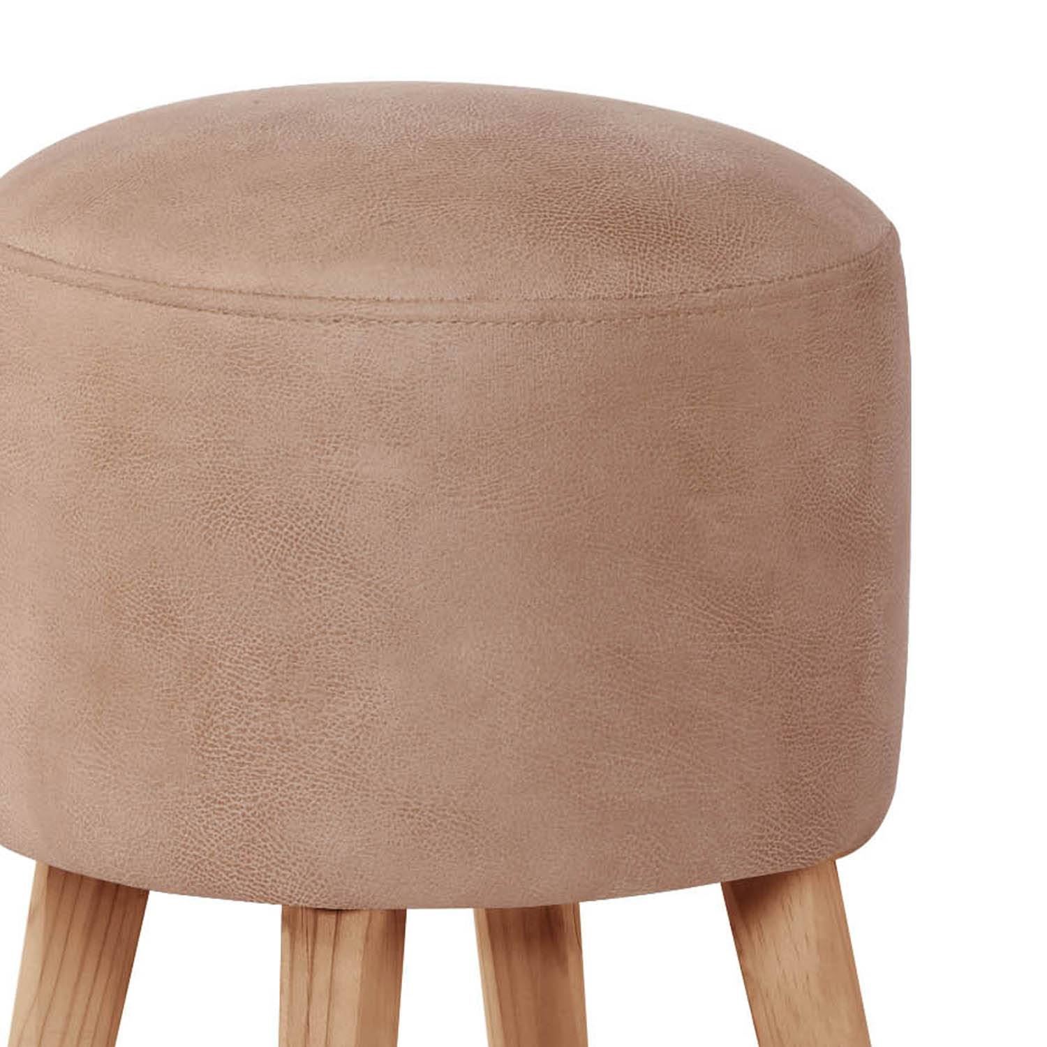 POUF LATAM HOME NANTES CUERO KENTUCKY BEIGE - 2