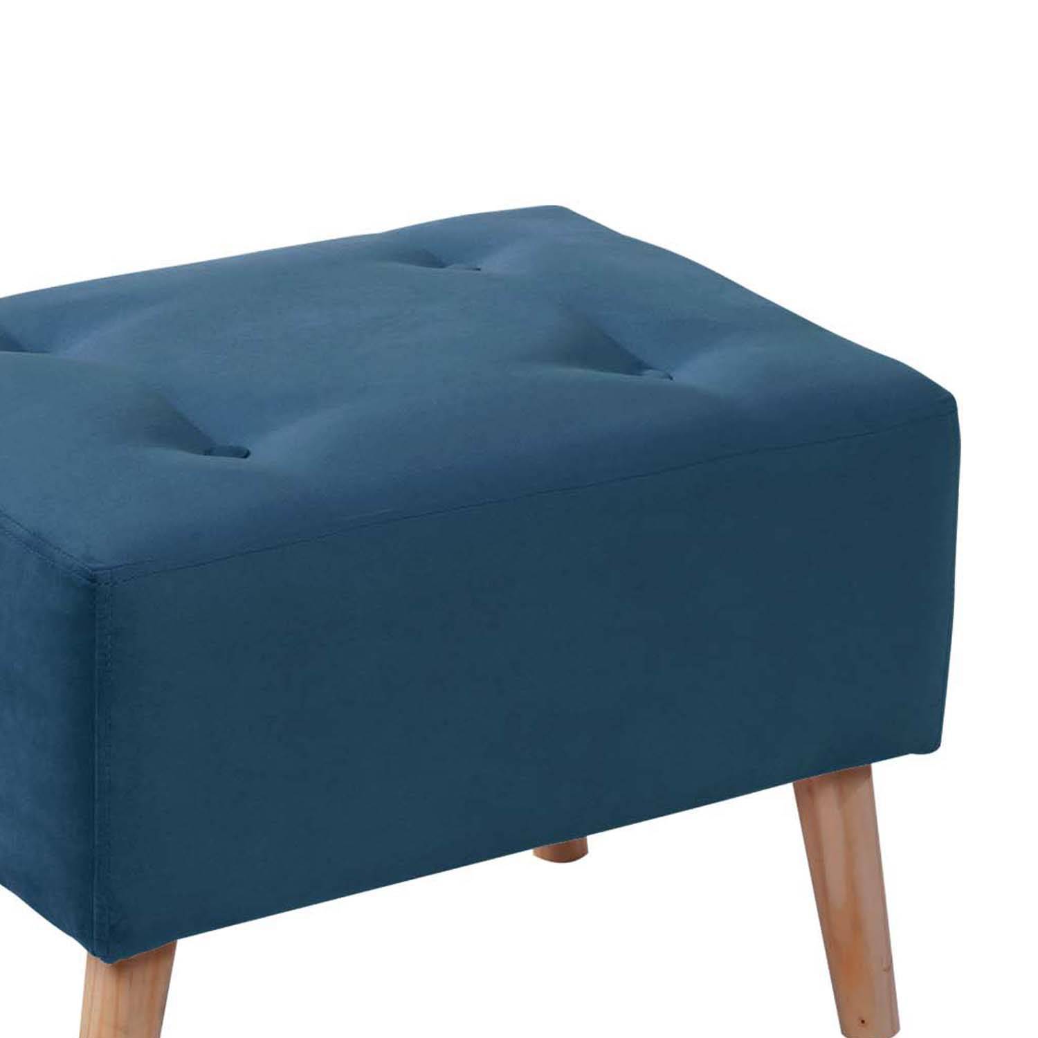 POUF LATAM HOME NIZA AZUL PETROLEO TELA VELVET - 2