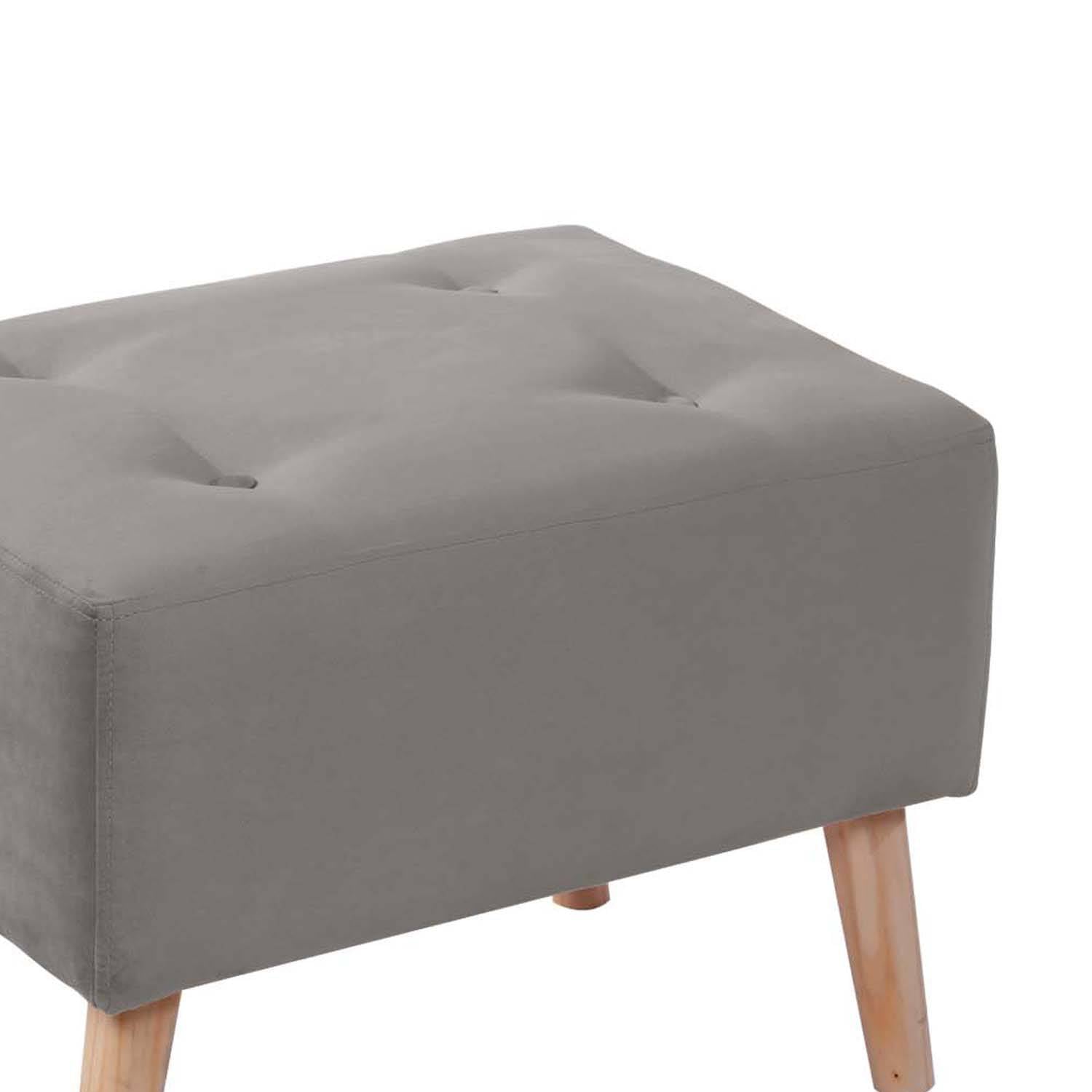 POUF LATAM HOME NIZA GRIS TELA VELVET - 2