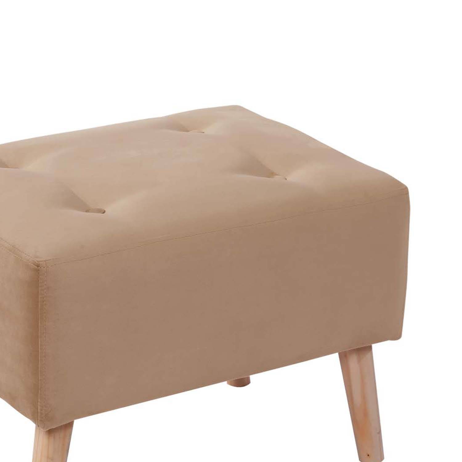 POUF LATAM HOME NIZA BEIGE TELA VELVET - 2