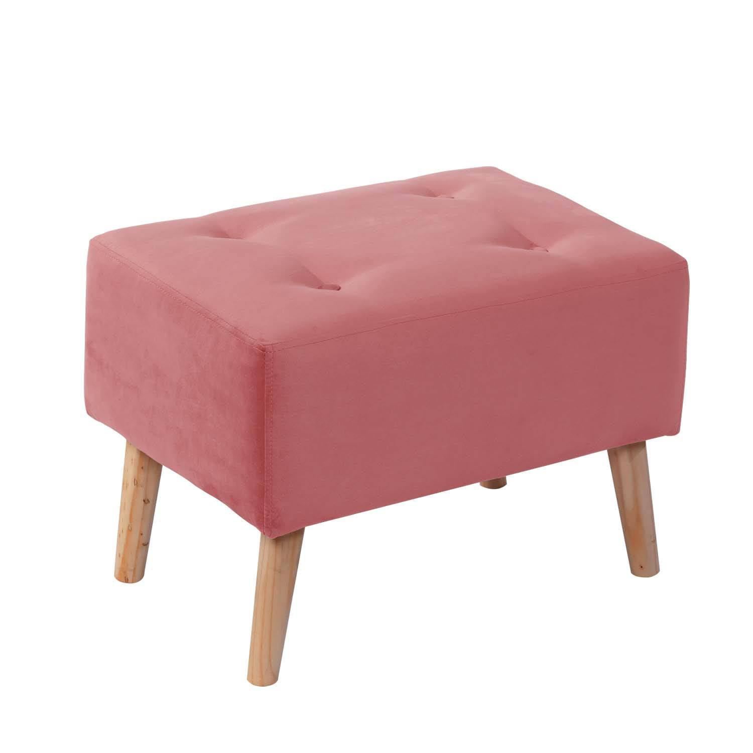 POUF LATAM HOME NIZA PALO ROSA TELA VELVET - 1