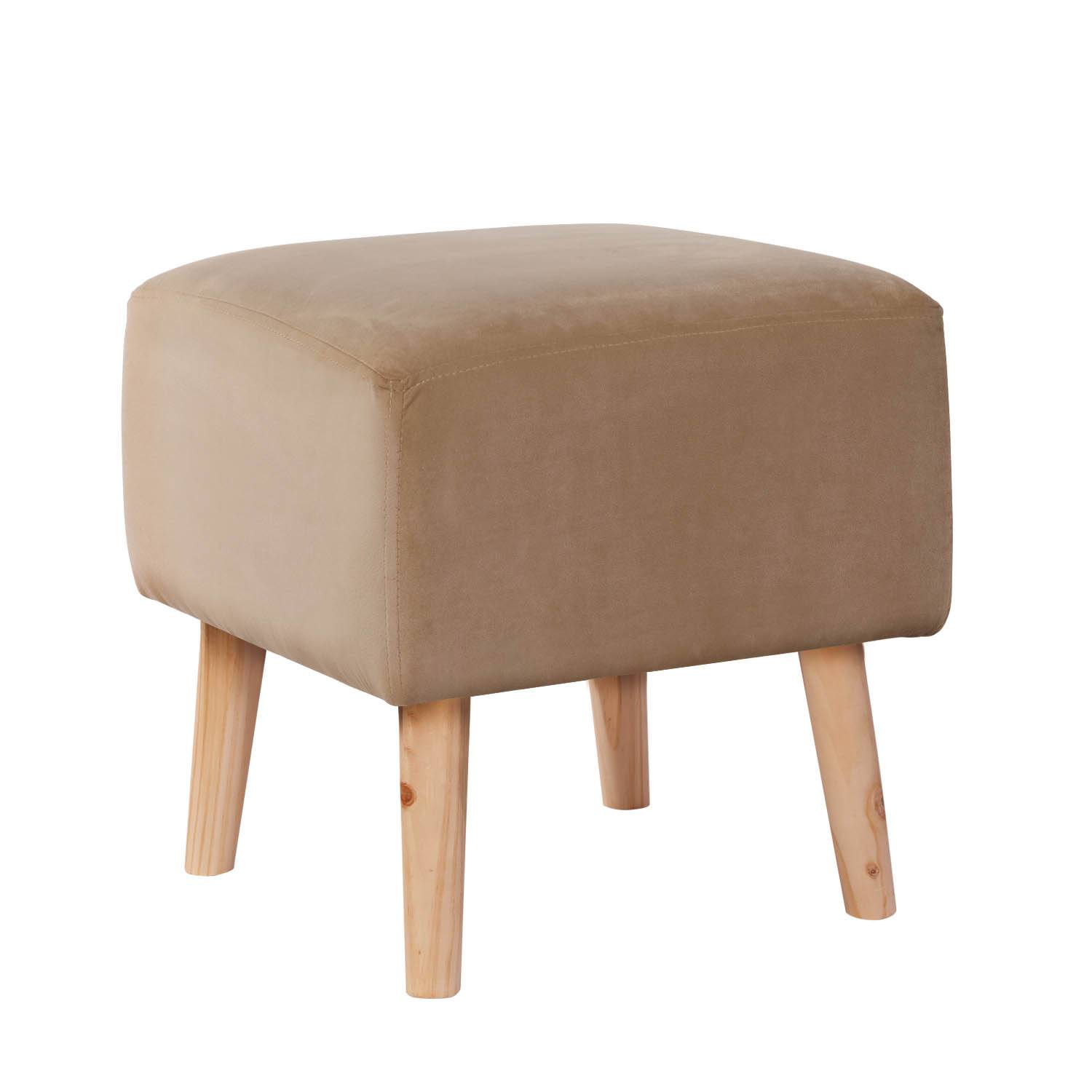 POUF LATAM HOME BURDEOS BEIGE TELA VELVET - 1