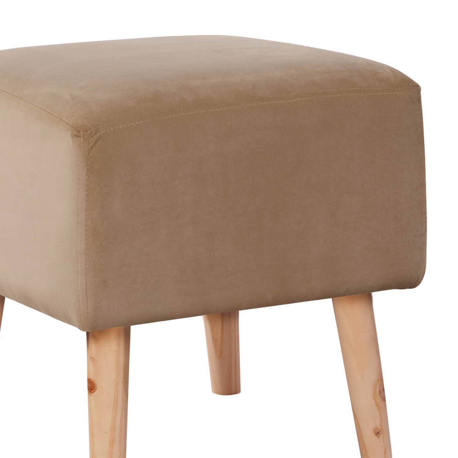 POUF LATAM HOME BURDEOS BEIGE TELA VELVET - 2