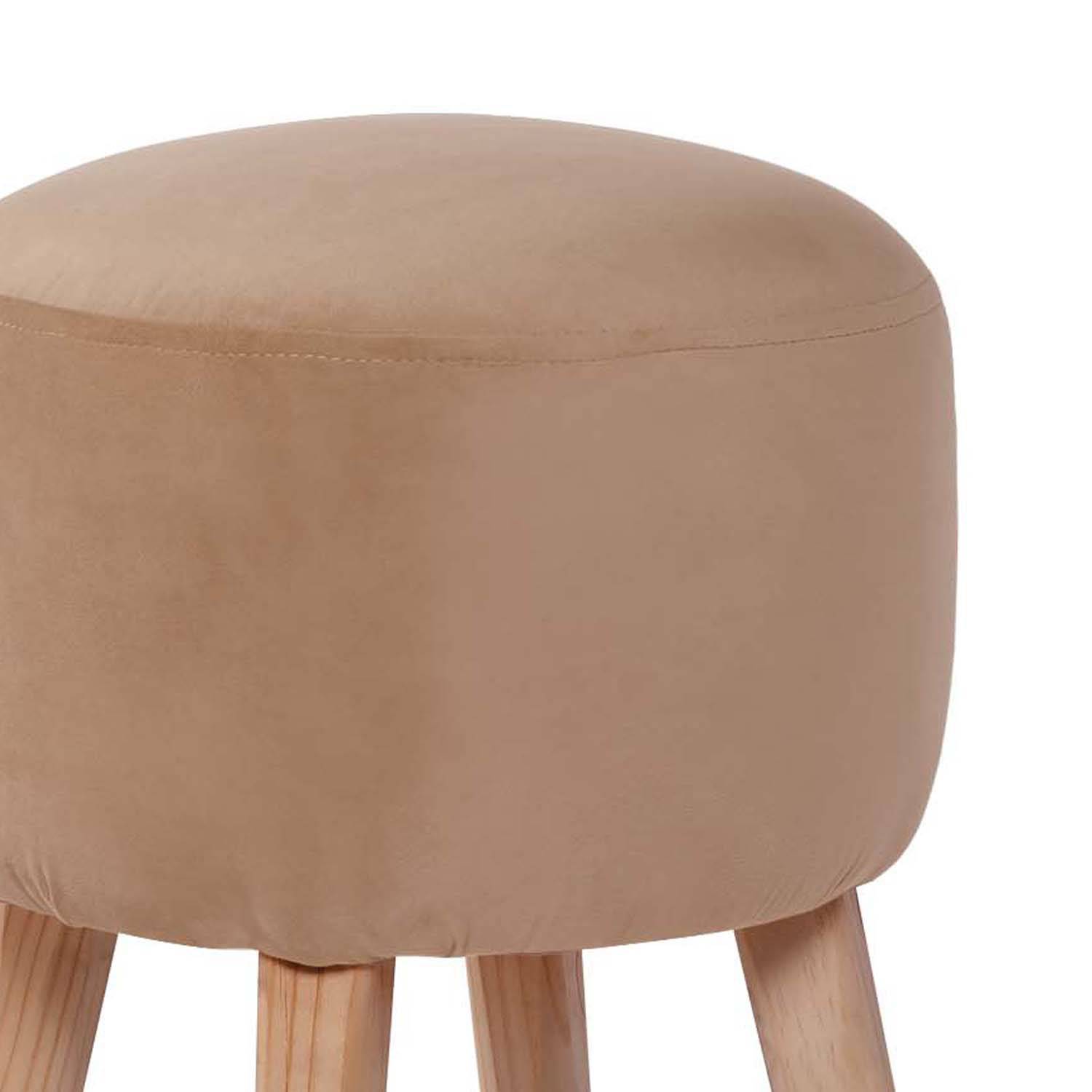 POUF LATAM HOME NANTES BEIGE TELA VELVET - 2