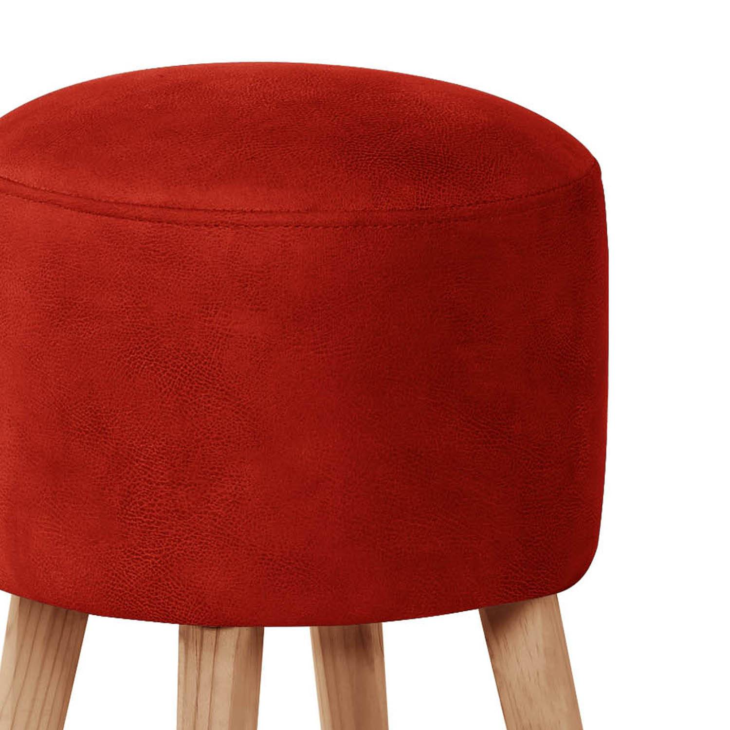 POUF LATAM HOME NANTES CUERO KENTUCKY ROJO - 2