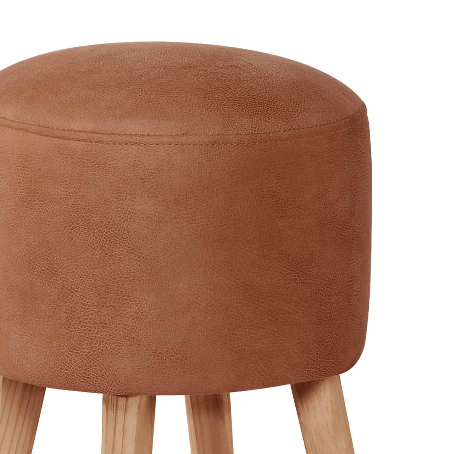 POUF LATAM HOME NANTES CUERO KENTUCKY TABACO - 2