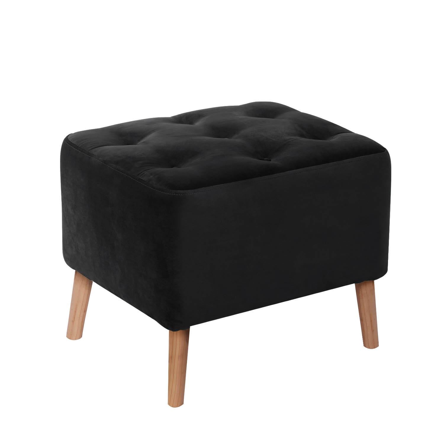 POUF LATAM HOME LYON NEGRO TELA VELVET - 1