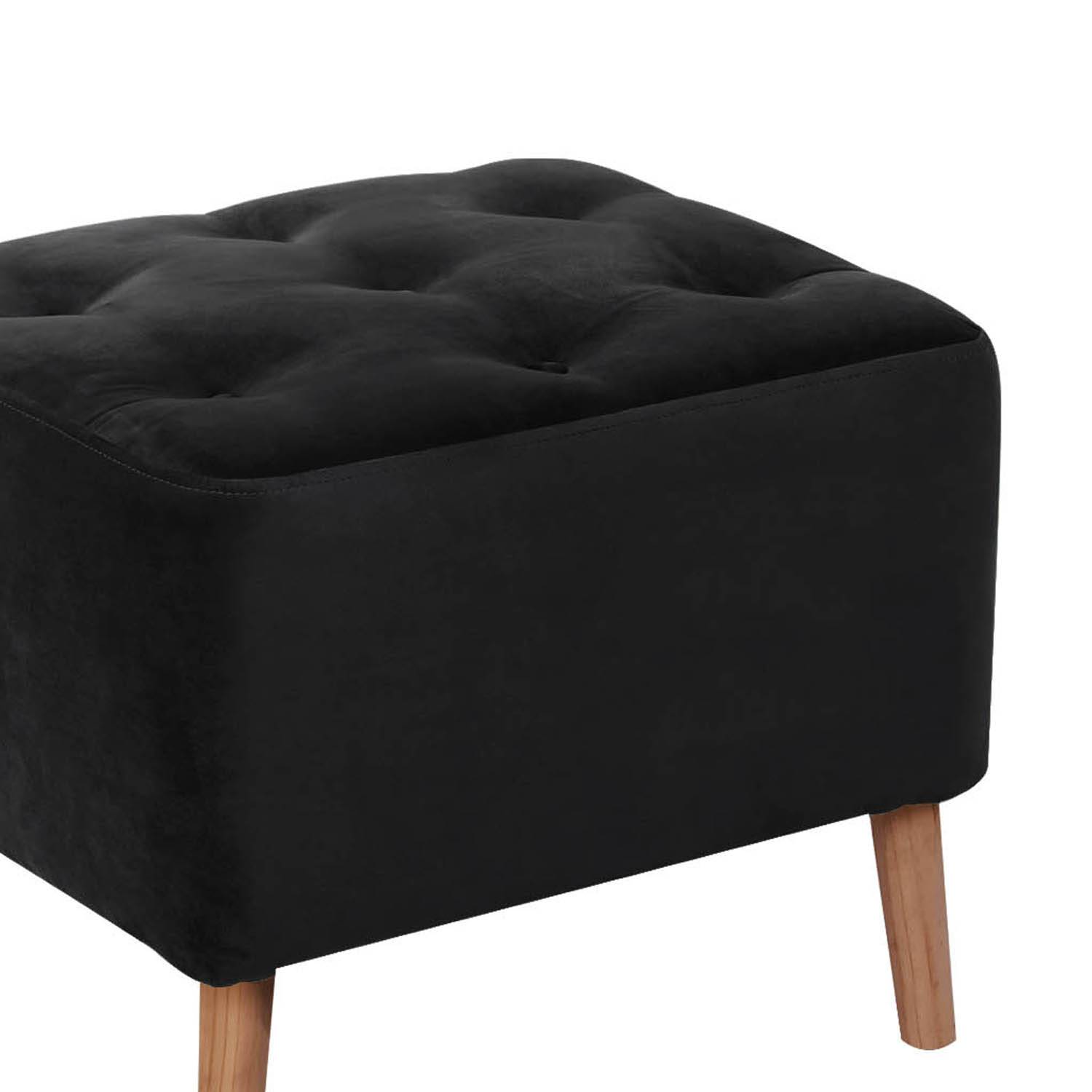 POUF LATAM HOME LYON NEGRO TELA VELVET - 2