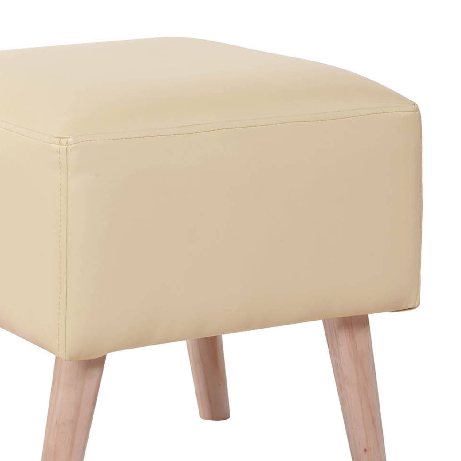 POUF LATAM HOME BURDEOS BEIGE PU - 2