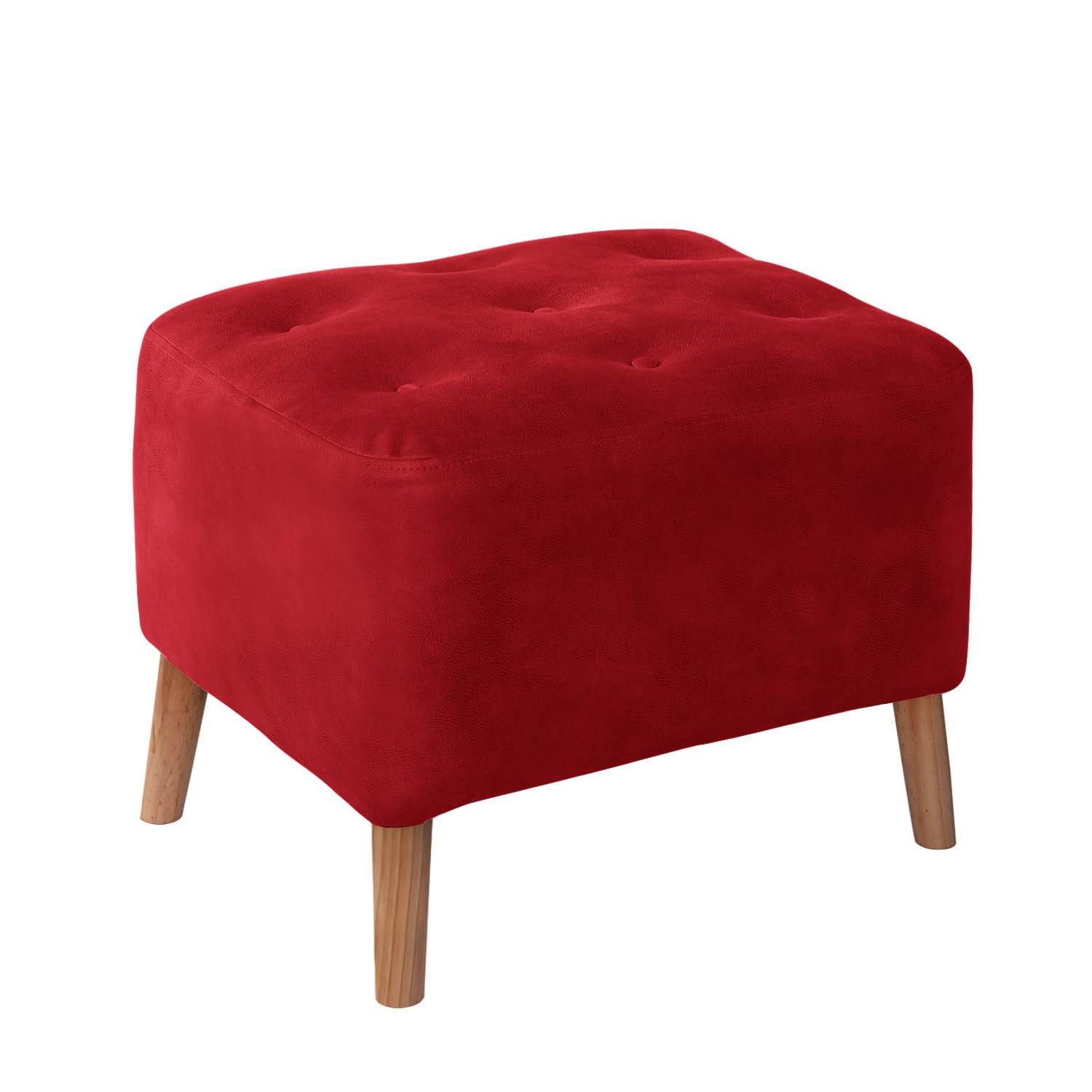 POUF LATAM HOME LYON CUERO KENTUCKY ROJO - 1