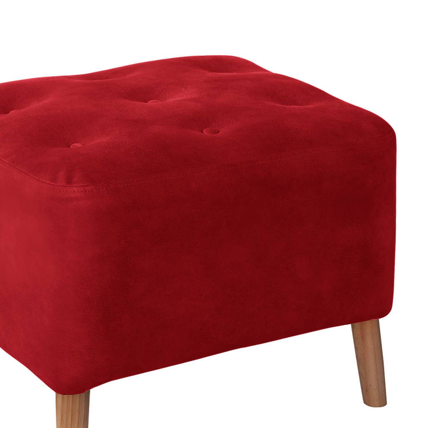 POUF LATAM HOME LYON CUERO KENTUCKY ROJO - 2