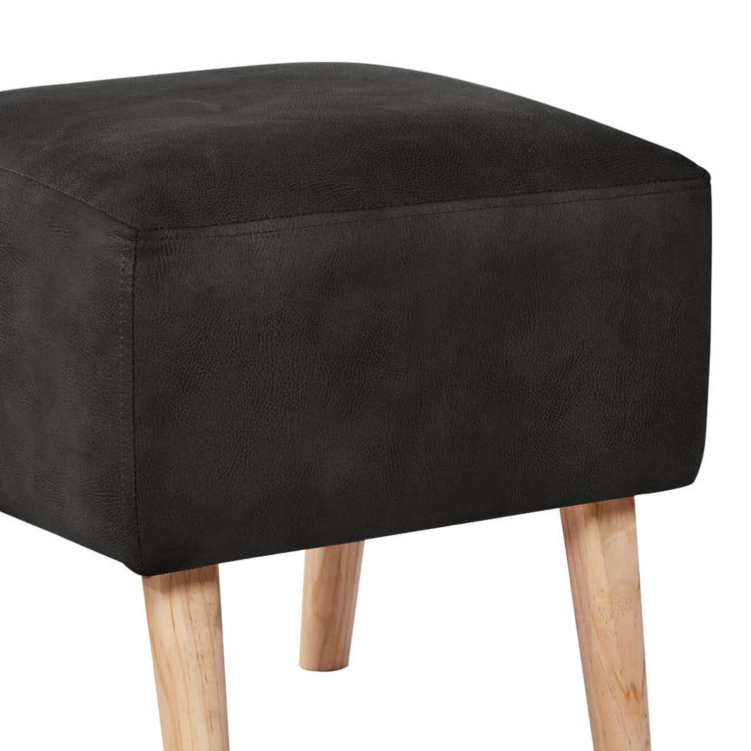POUF LATAM HOME BURDEOS CUERO KENTUCKY NEGRO - 2