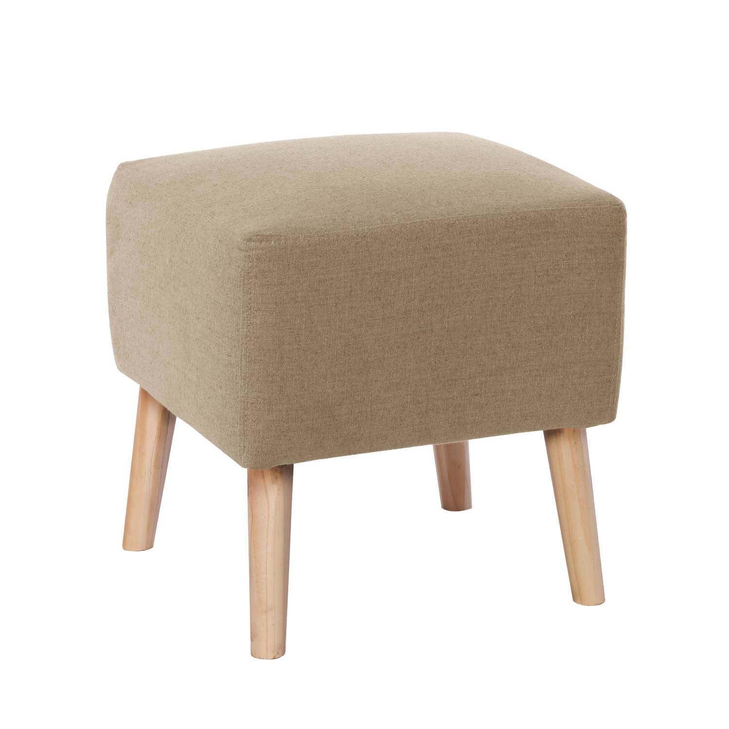 POUF LATAM HOME BURDEOS LINO BEIGE NATURAL - 1