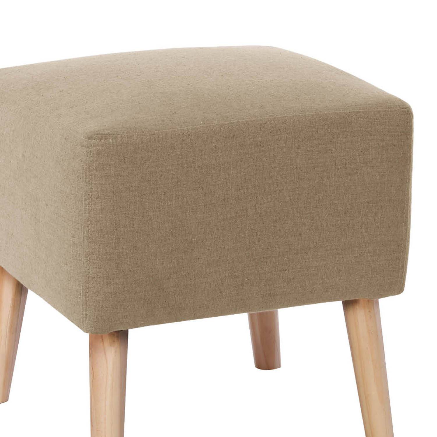 POUF LATAM HOME BURDEOS LINO BEIGE NATURAL - 2