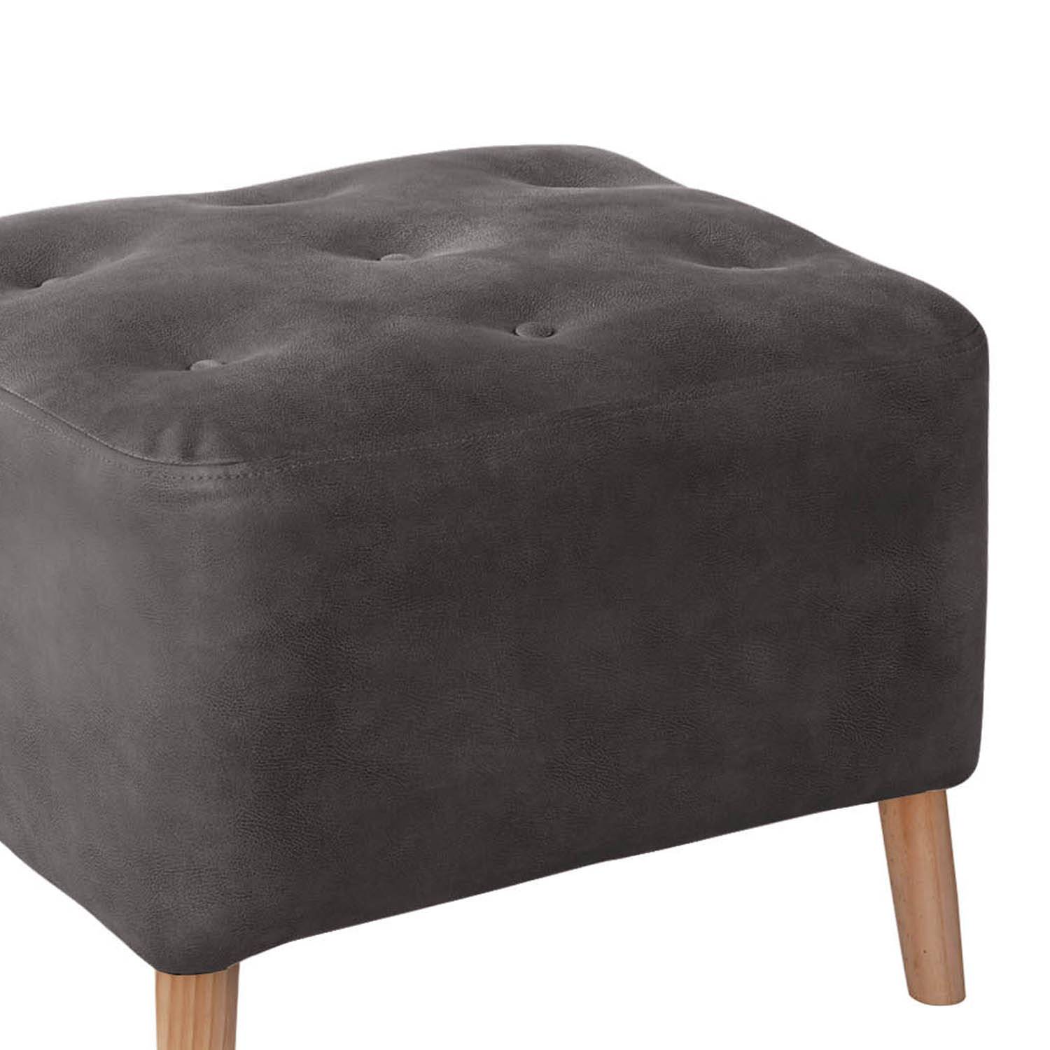 POUF LATAM HOME LYON CUERO KENTUCKY GRIS - 2