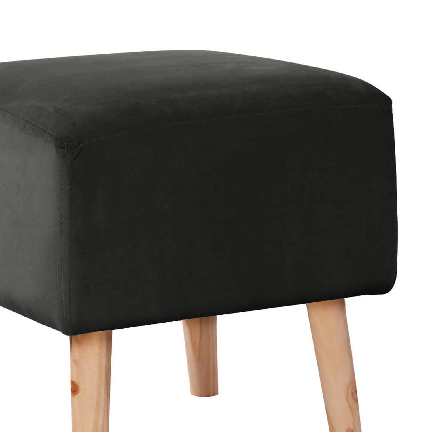 POUF LATAM HOME BURDEOS NEGRO TELA VELVET - 2