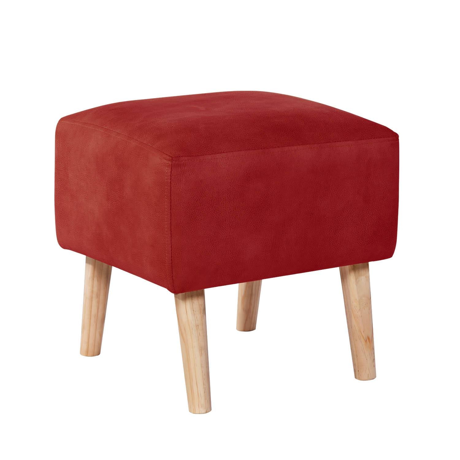 POUF LATAM HOME BURDEOS CUERO KENTUCKY ROJO - 1