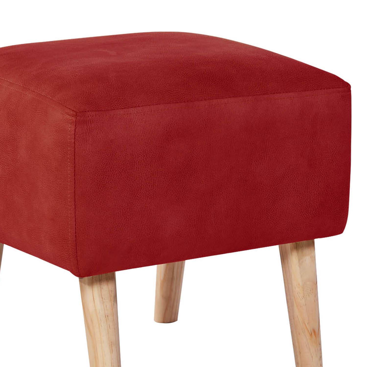 POUF LATAM HOME BURDEOS CUERO KENTUCKY ROJO - 2
