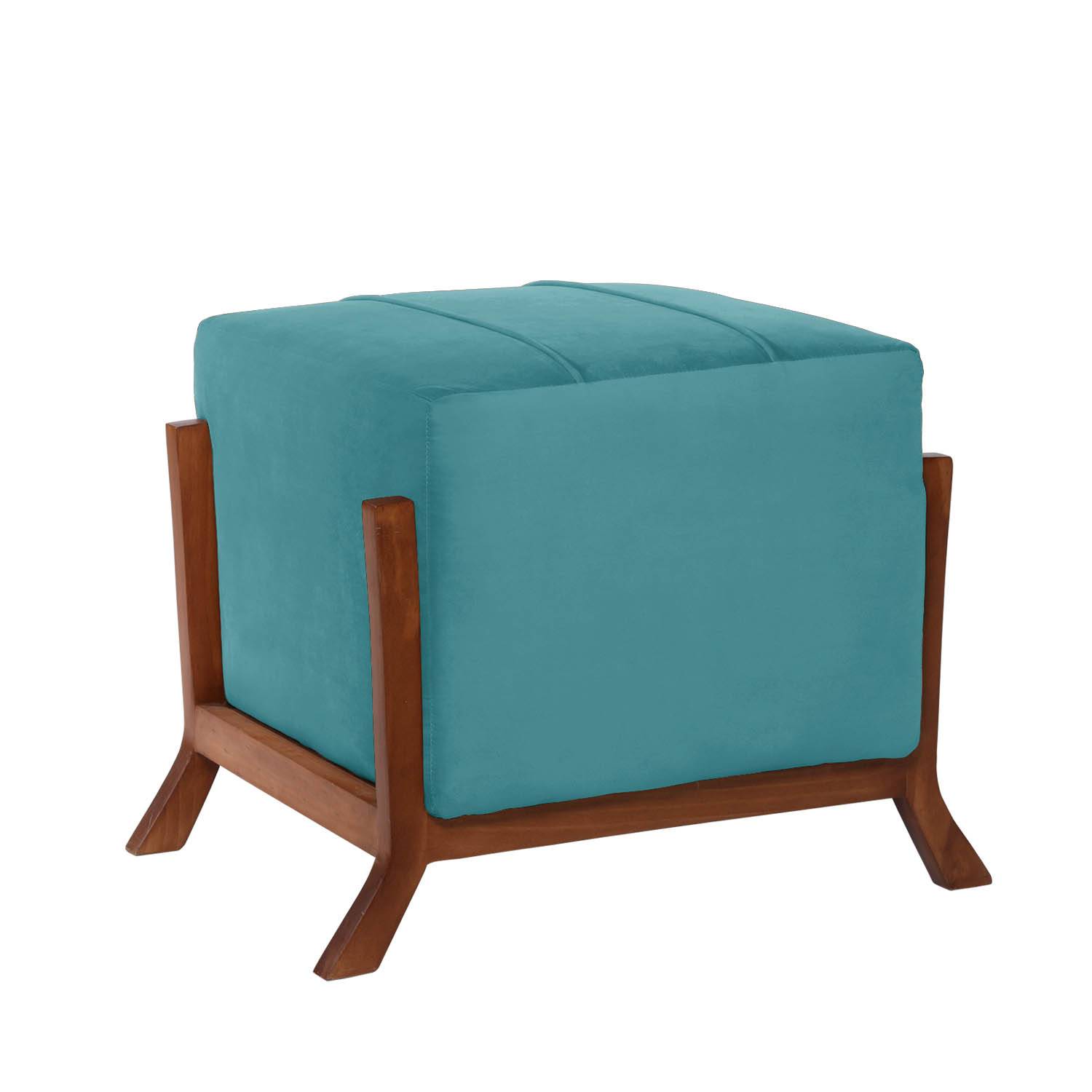 POUF LATAM HOME MARSELLA TURQUESA TELA VELVET - 1