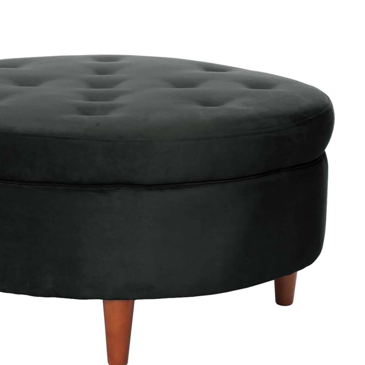 POUF LATAM HOME PARIS NEGRO TELA VELVET - 2