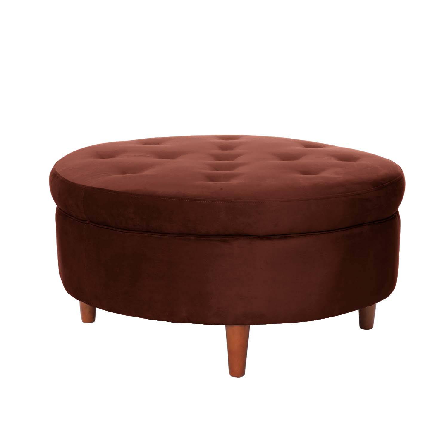 POUF LATAM HOME PARIS CHOCOLATE TELA VELVET - 1