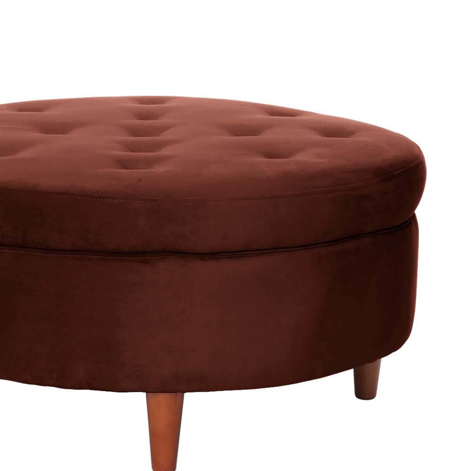 POUF LATAM HOME PARIS CHOCOLATE TELA VELVET - 2